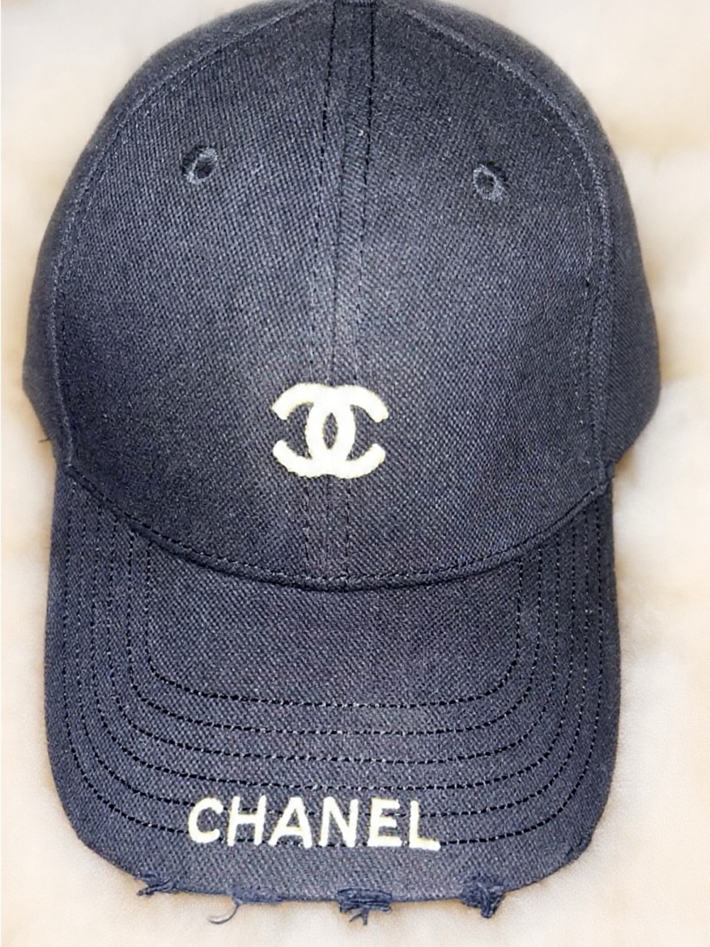 Black Distressed Cap- Fashion Unisex